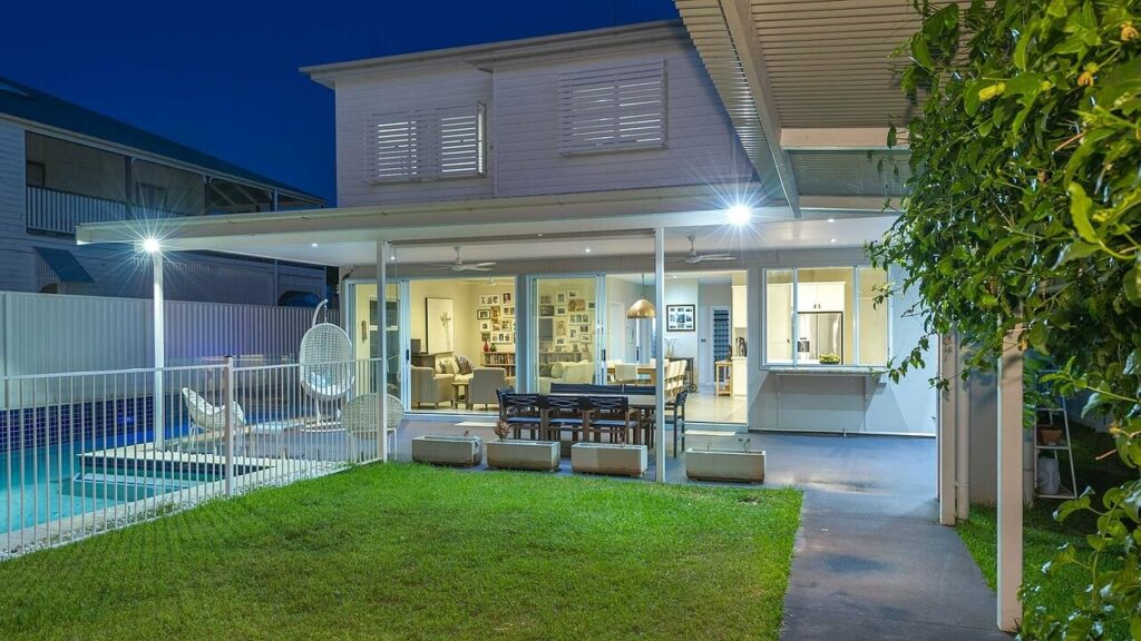 A home with a beautiful deck