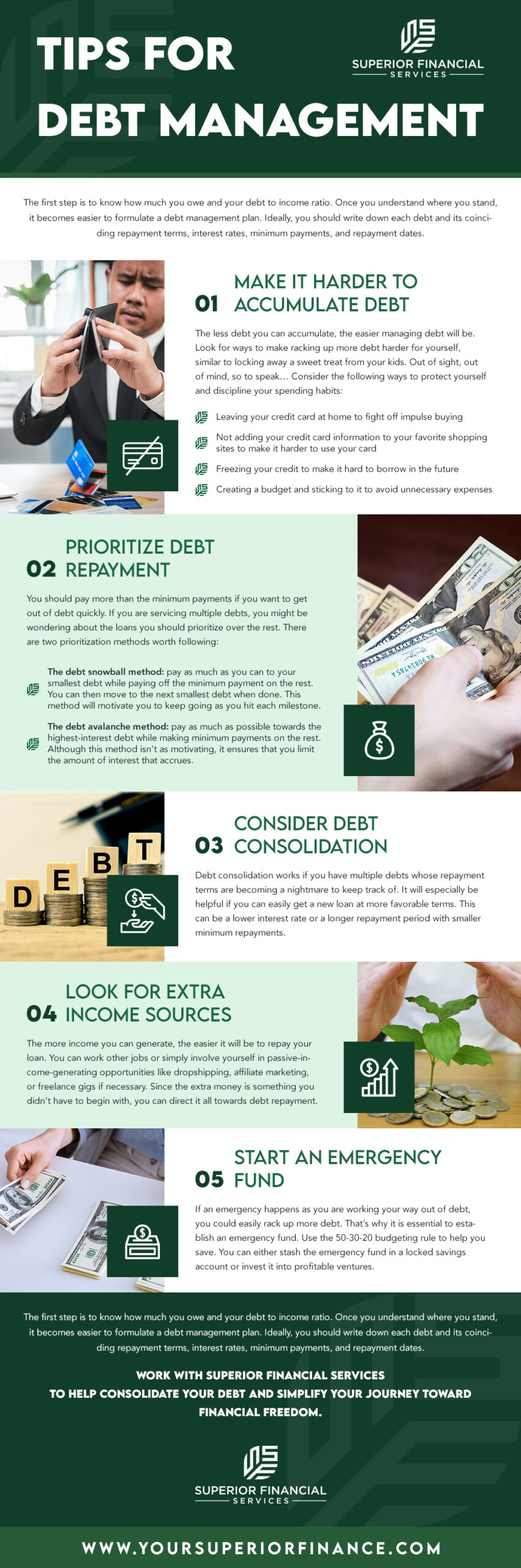 Managing Debt The Right Way | Superior Financial Services