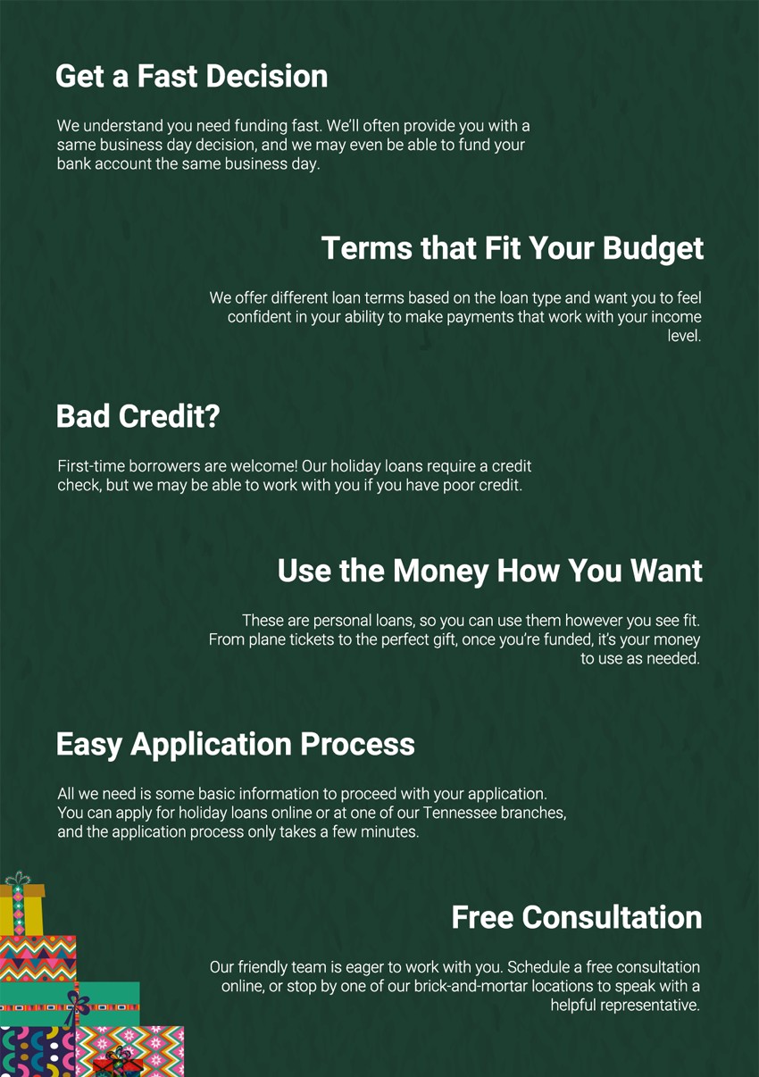 Holiday Loans Infographics